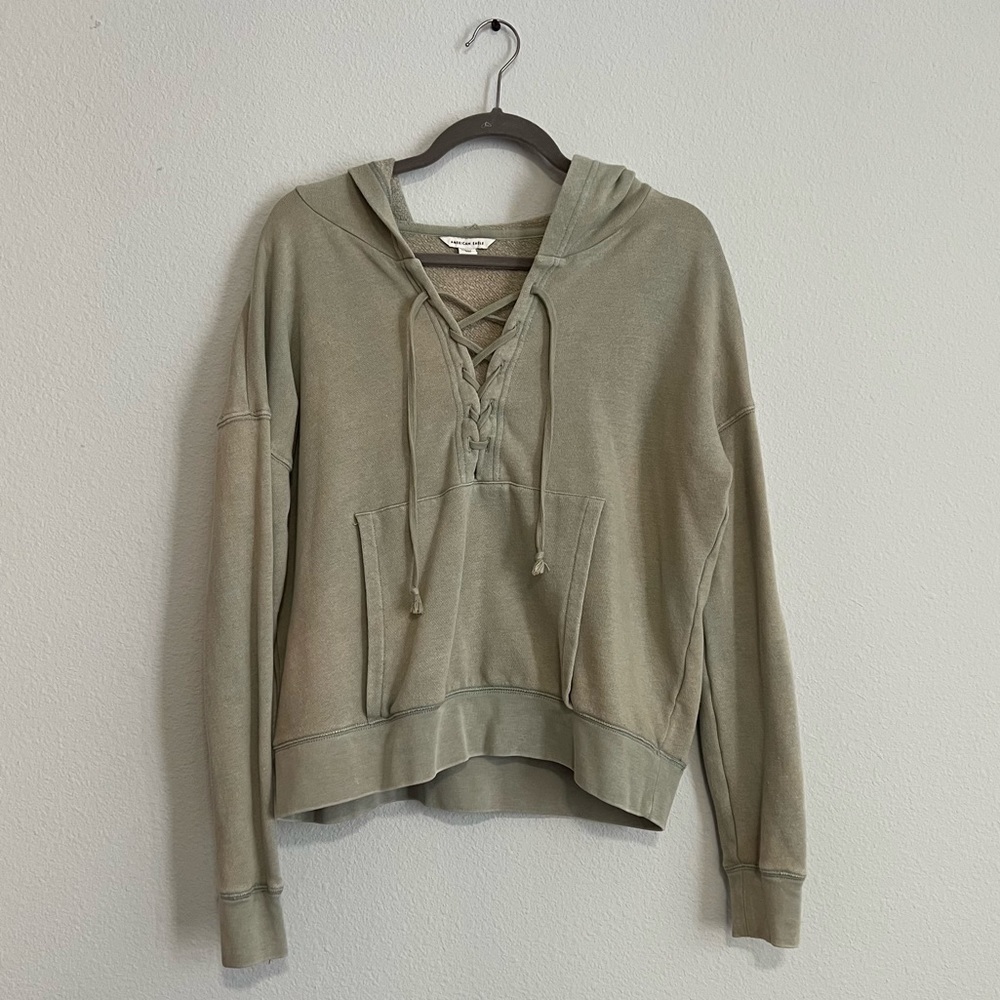 American Eagle/ aerie hoodie sweatshirt green crossover